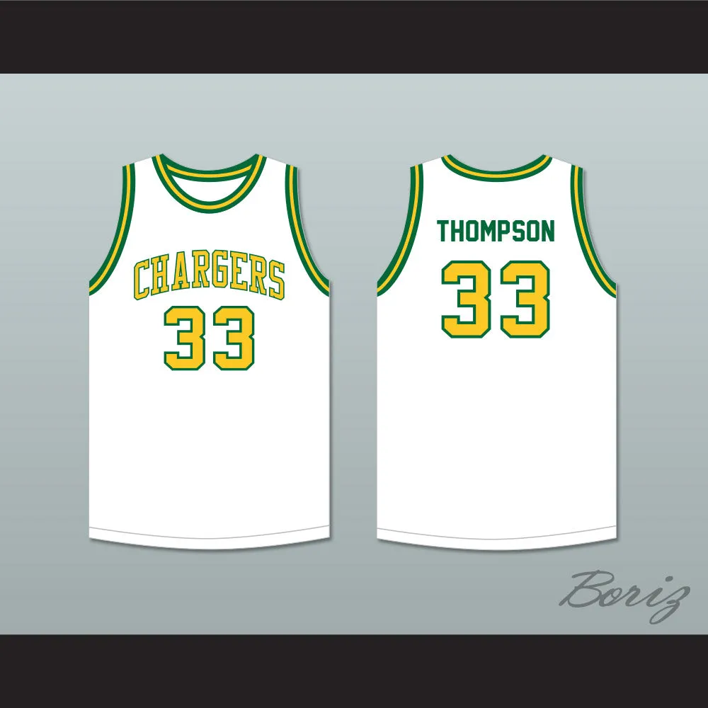 David Thompson 33 Crest High School Chargers White Basketball Jersey 2