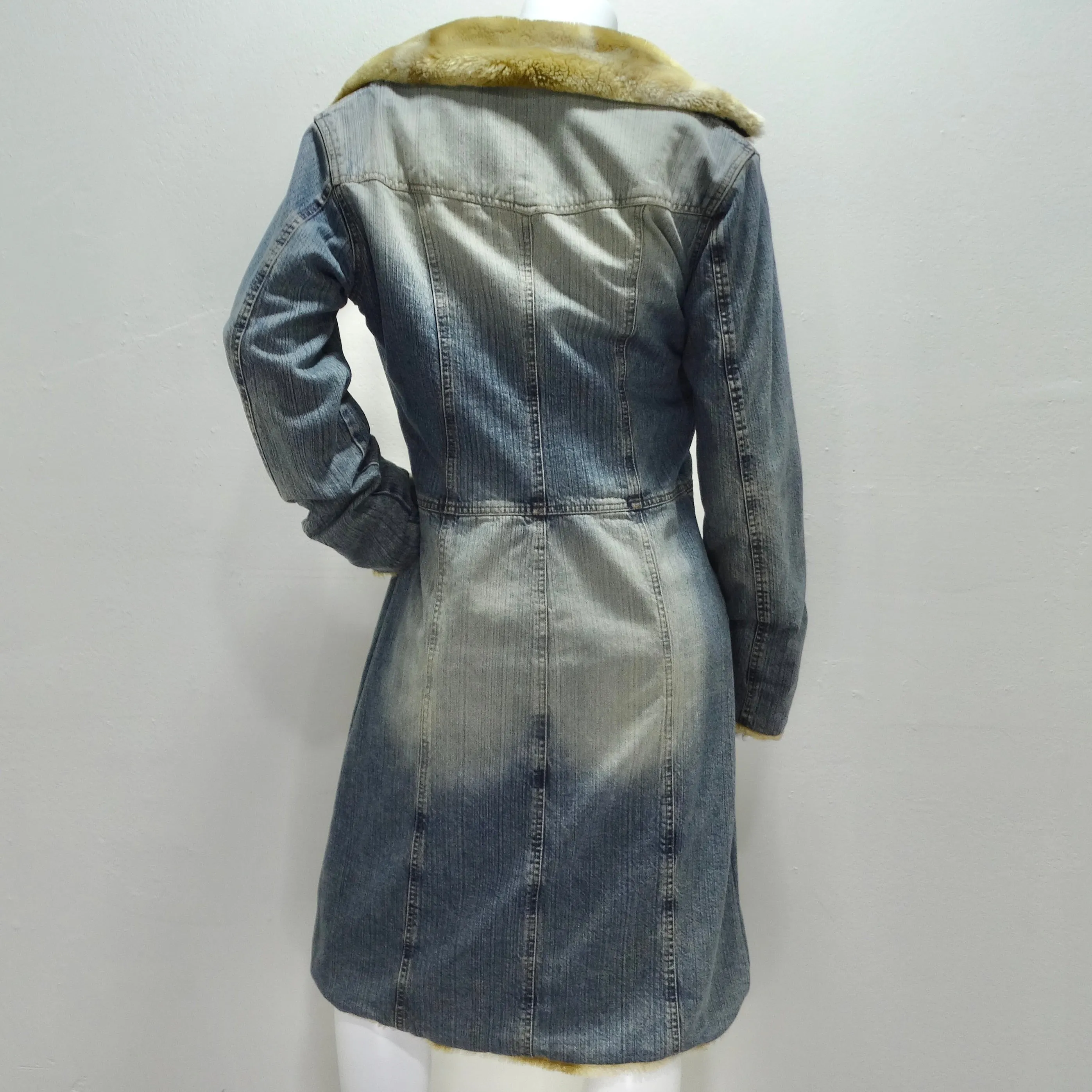 Decadence Rabbit Fur Denim Coat