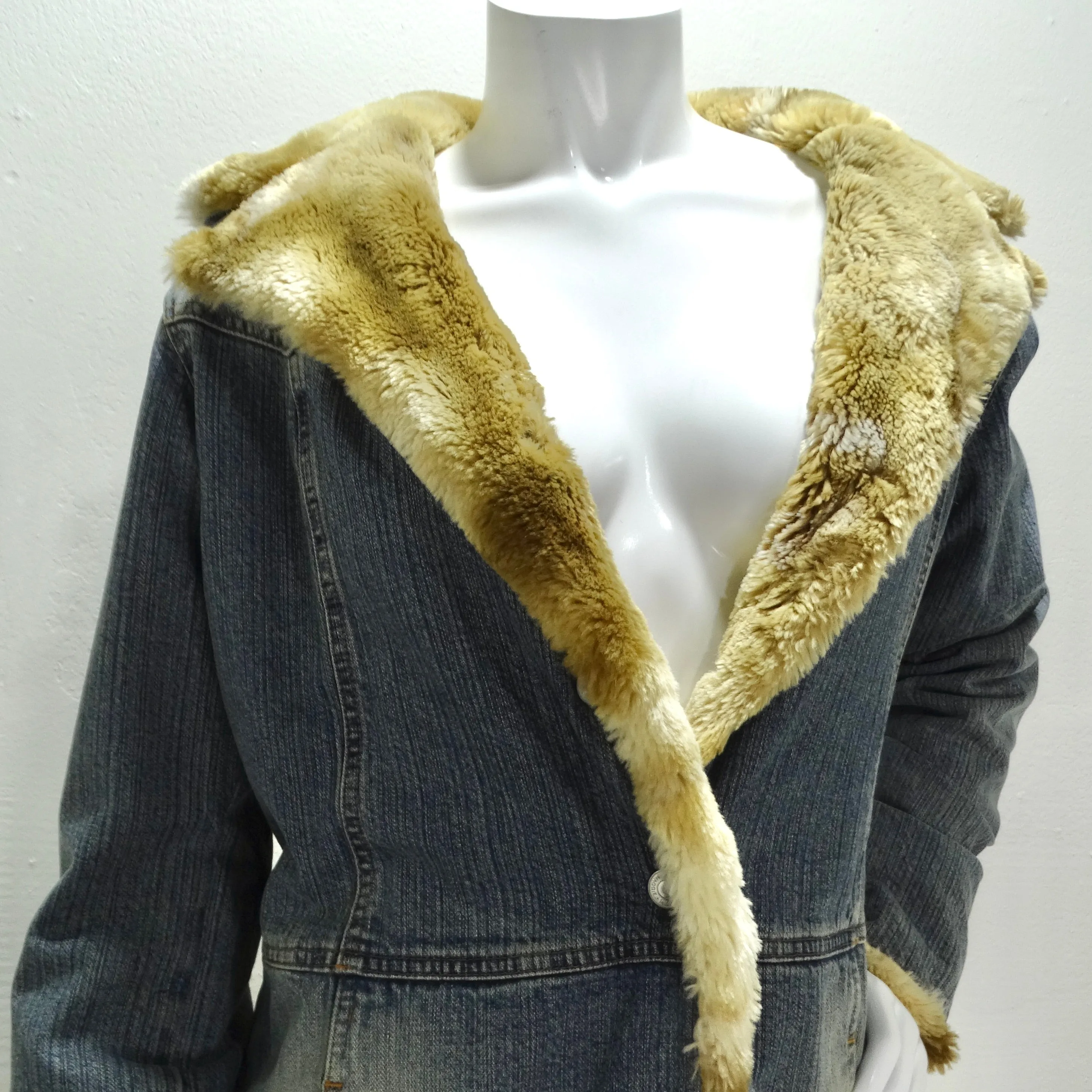 Decadence Rabbit Fur Denim Coat