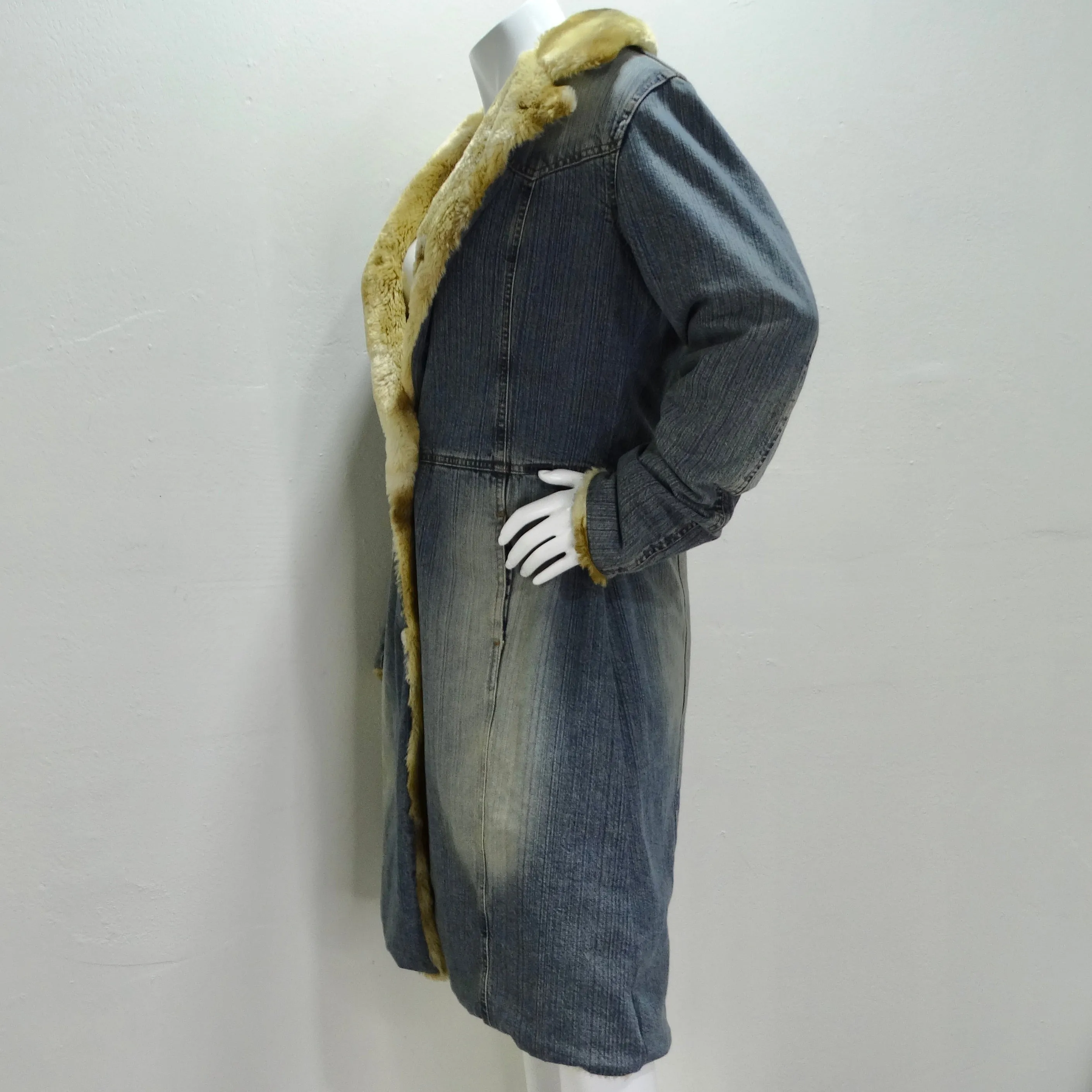 Decadence Rabbit Fur Denim Coat