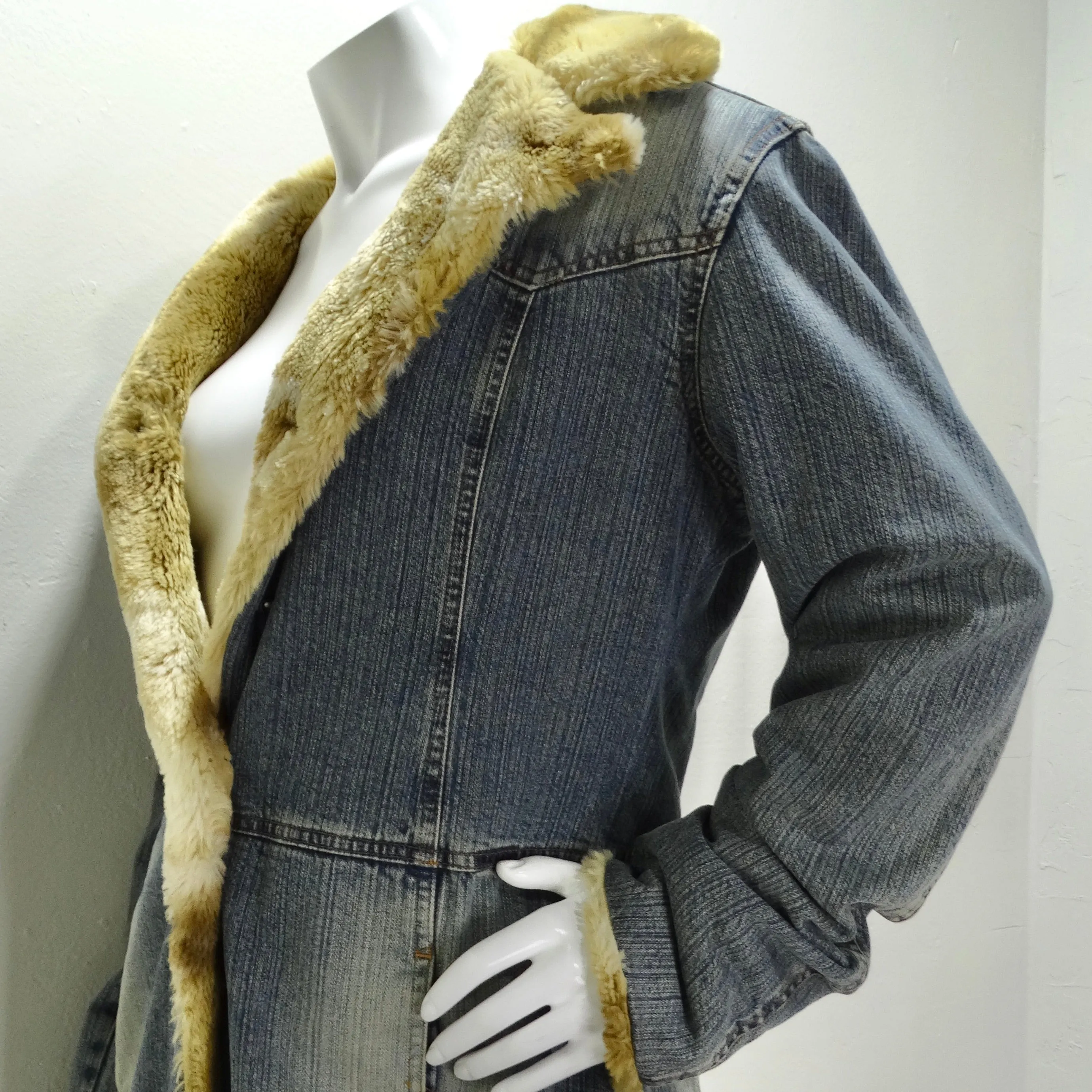 Decadence Rabbit Fur Denim Coat