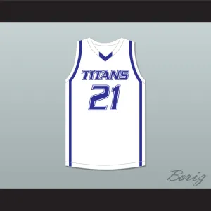 Derrick White 21 Legend High School Titans White Basketball Jersey 2