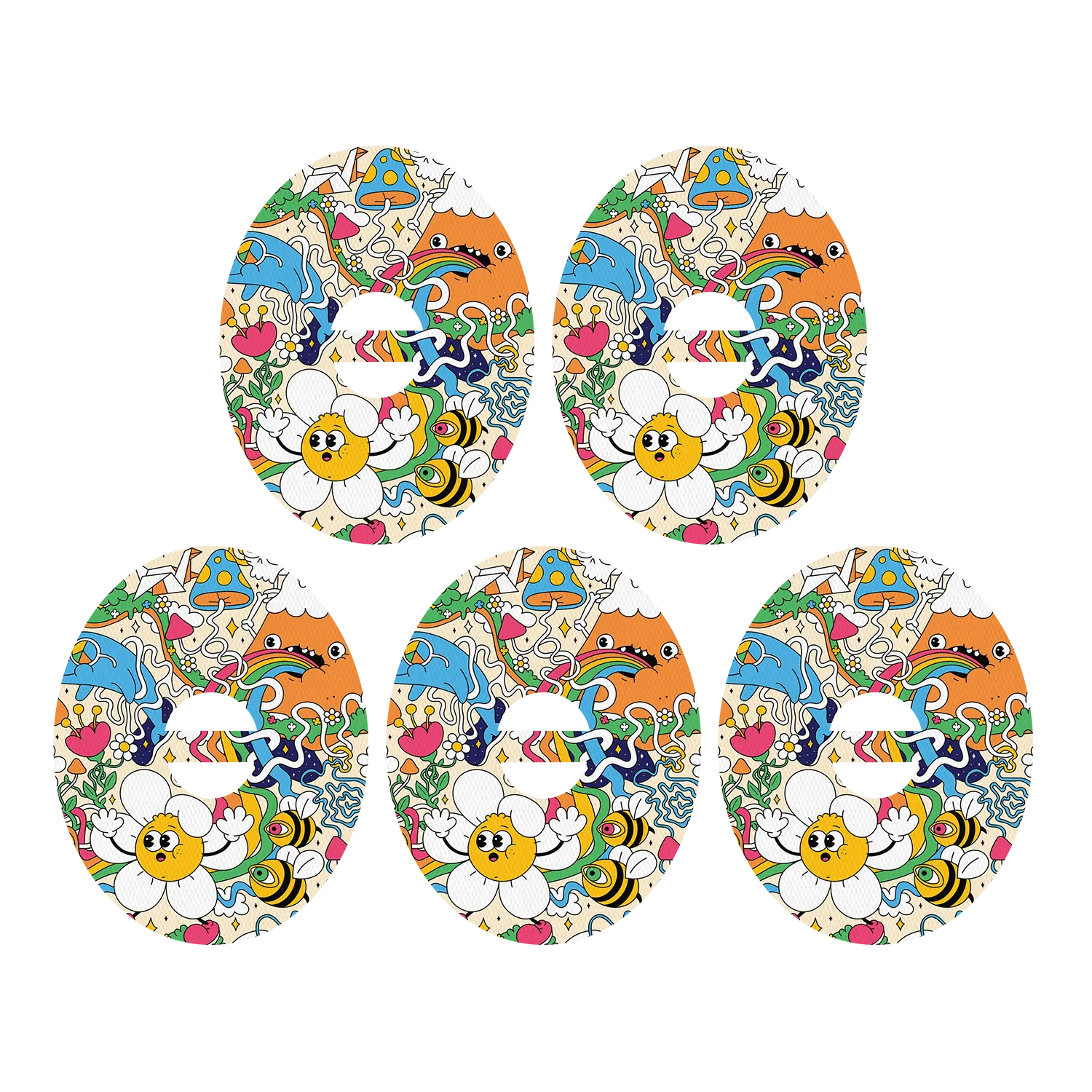 Dexcom Psychadelic Doodles Design Patches
