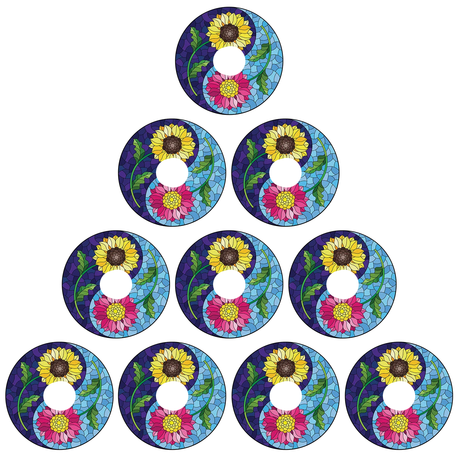 Dexcom Stained Glass Flowers Design Patches
