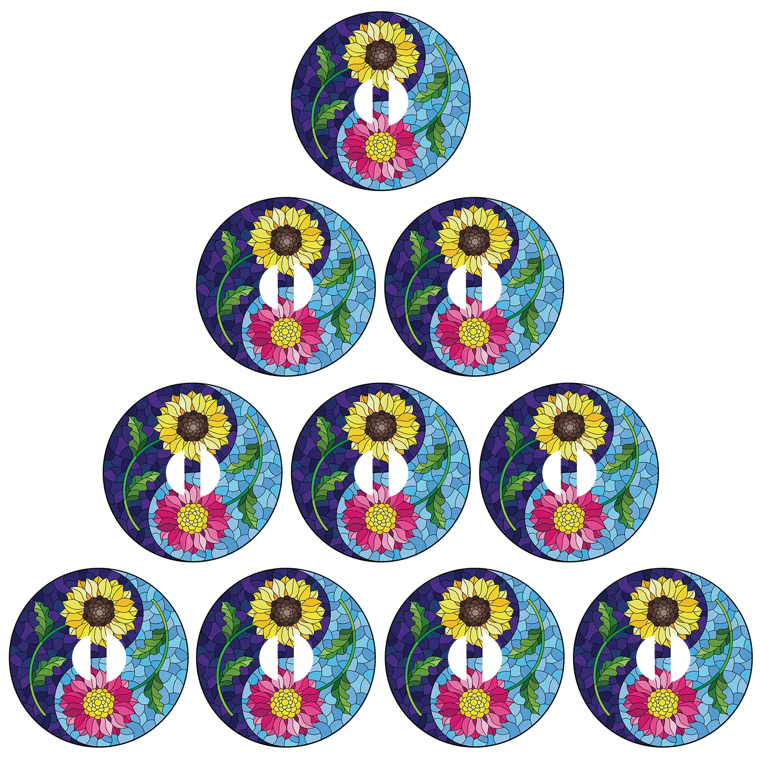 Dexcom Stained Glass Flowers Design Patches