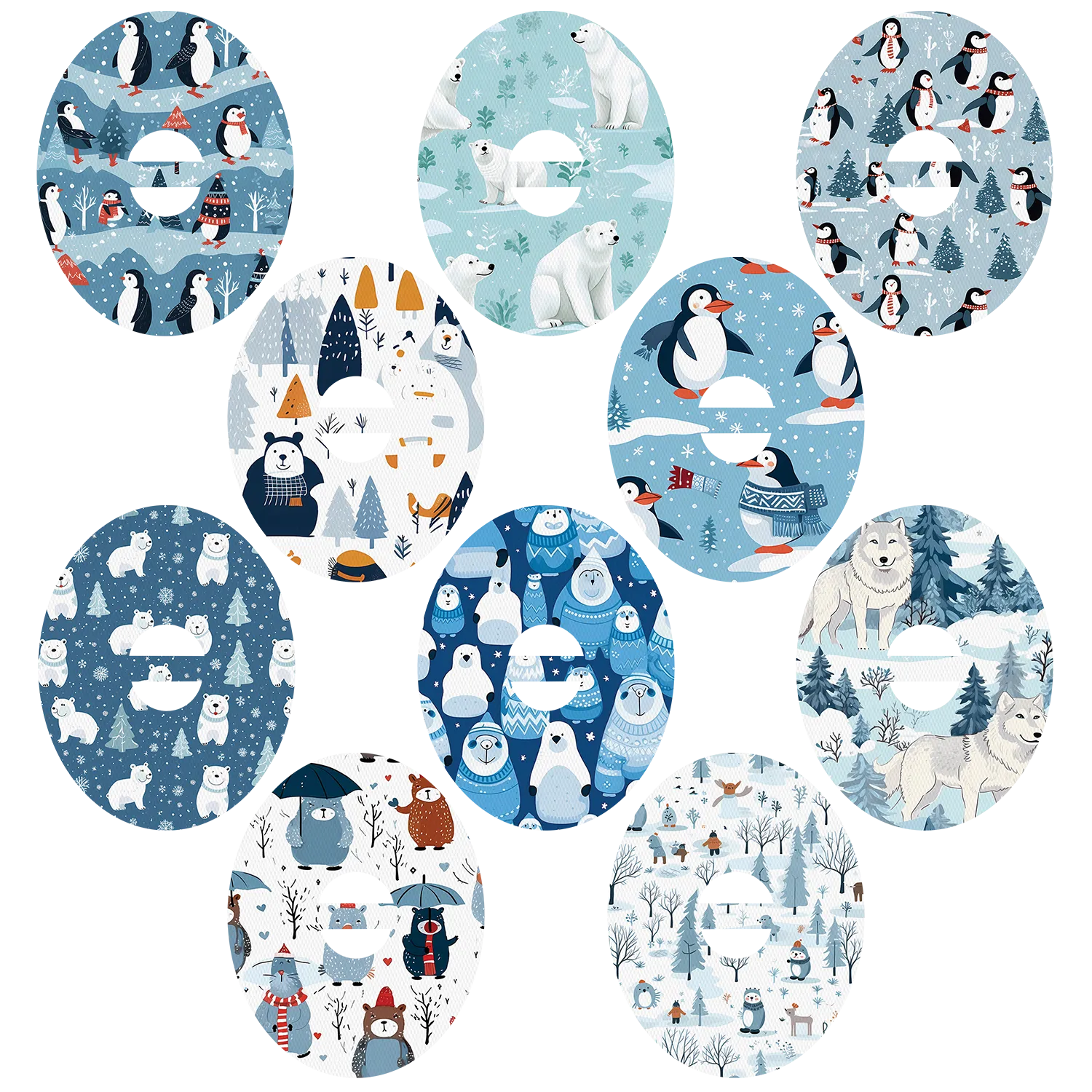Dexcom Winter Animals Mix Design Patches