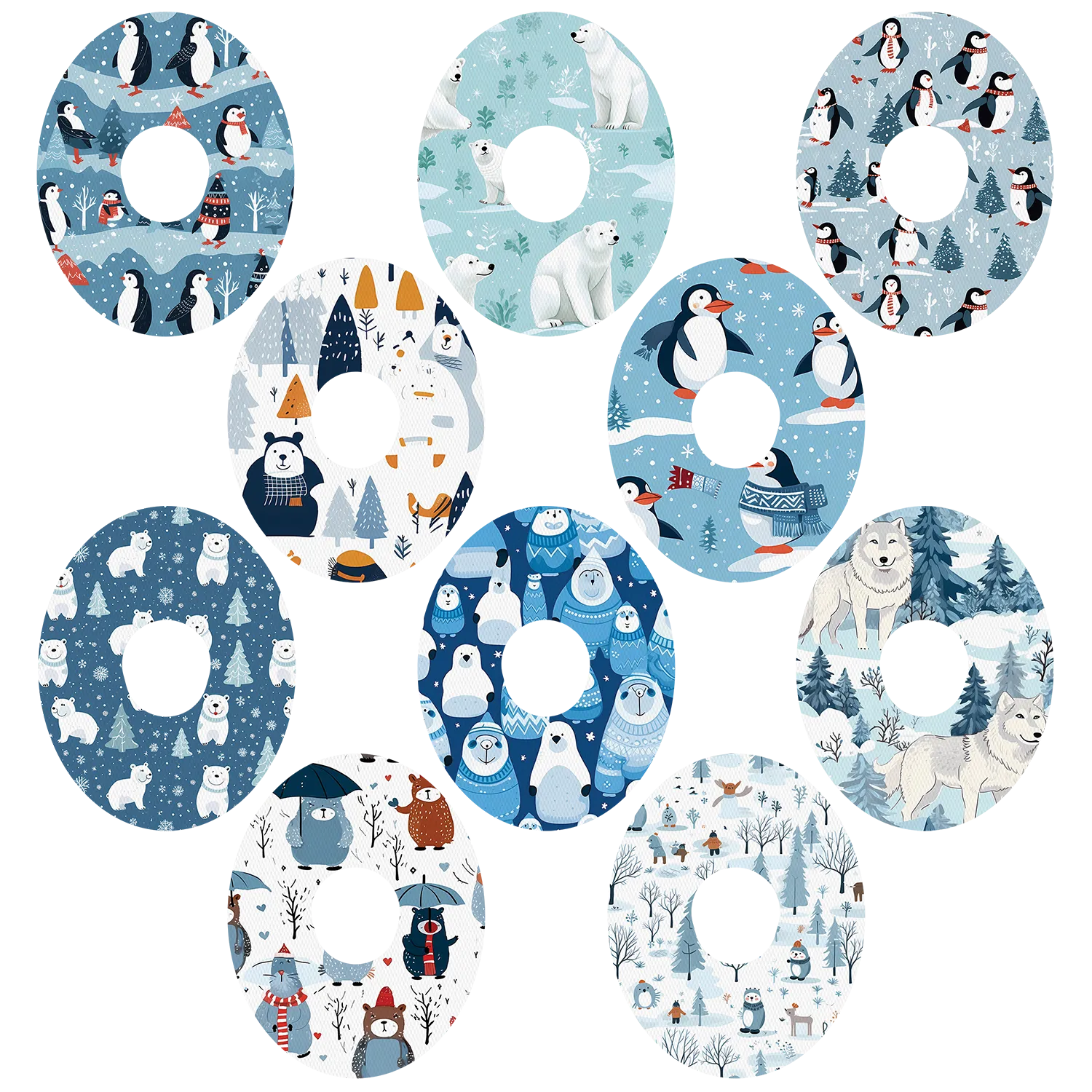 Dexcom Winter Animals Mix Design Patches