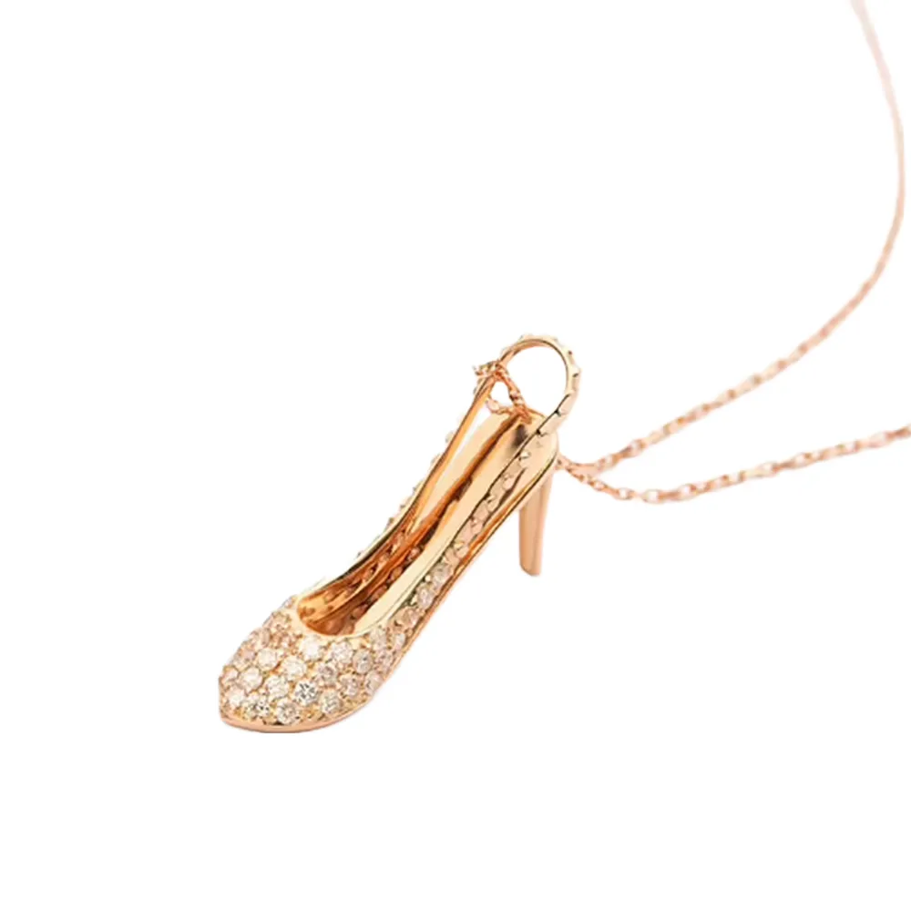 Diamond High-Heel Shoe Pendant Necklace