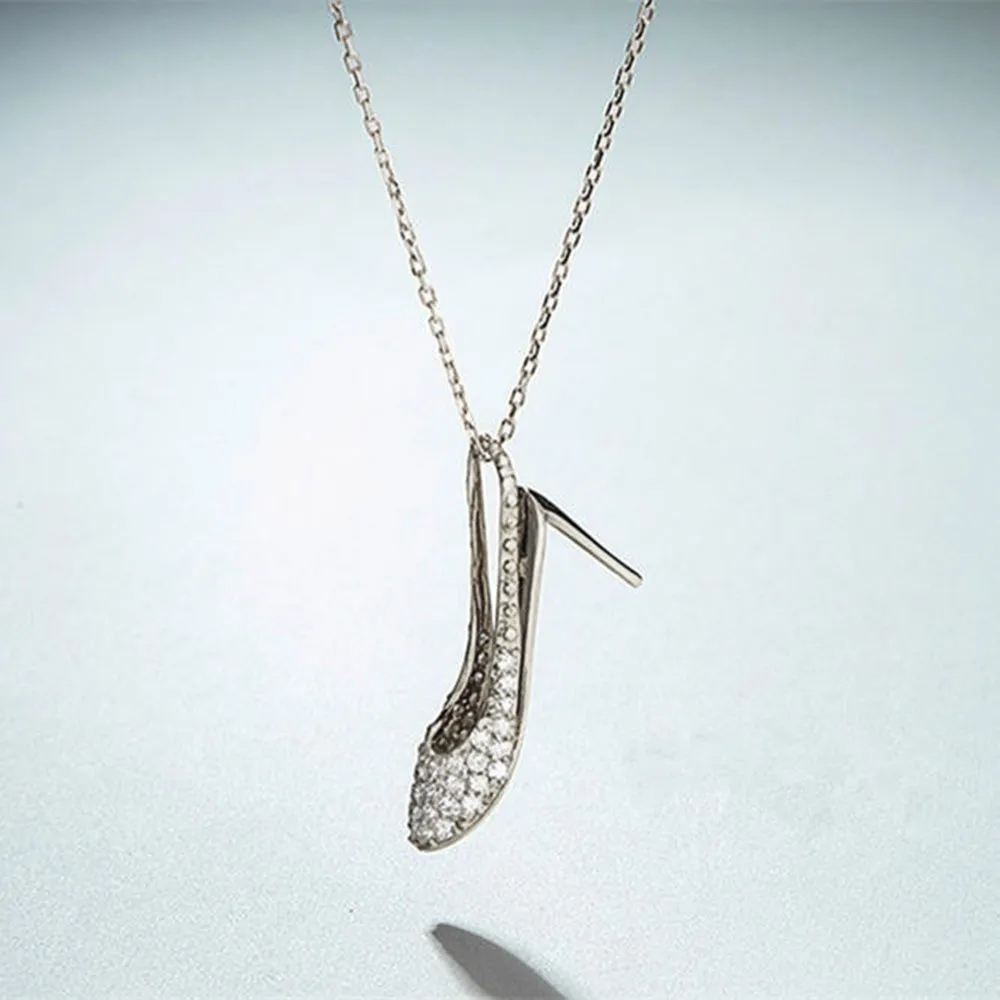 Diamond High-Heel Shoe Pendant Necklace