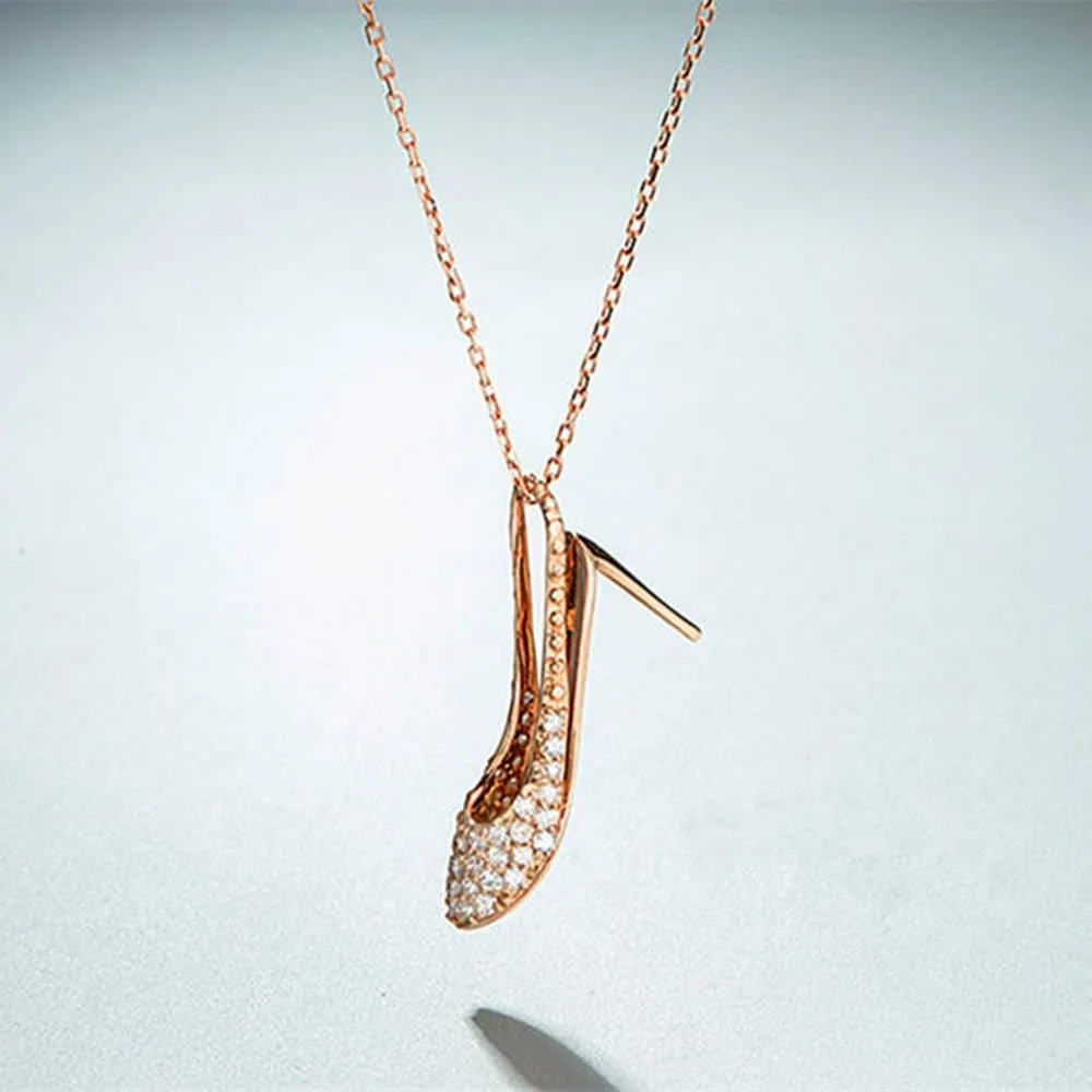 Diamond High-Heel Shoe Pendant Necklace