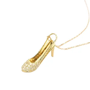 Diamond High-Heel Shoe Pendant Necklace