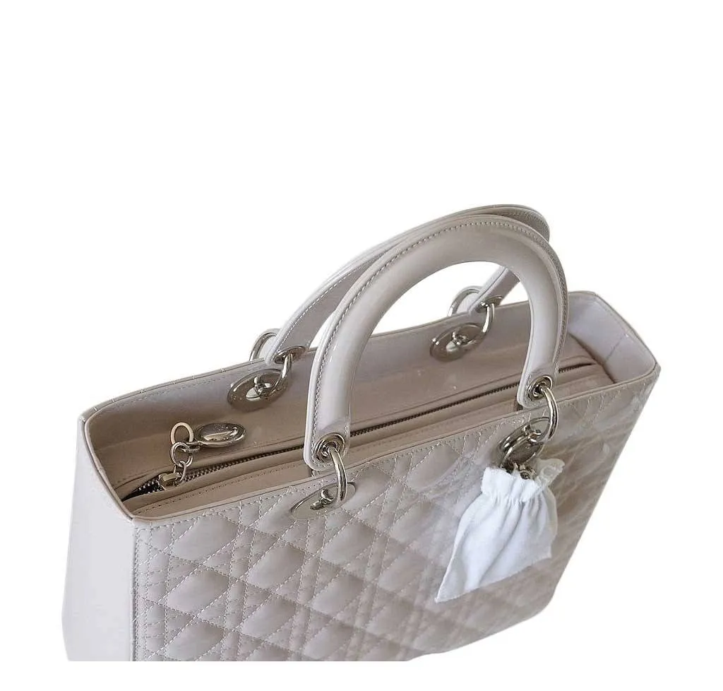 Dior Lady Dior Bag Pearl Grey