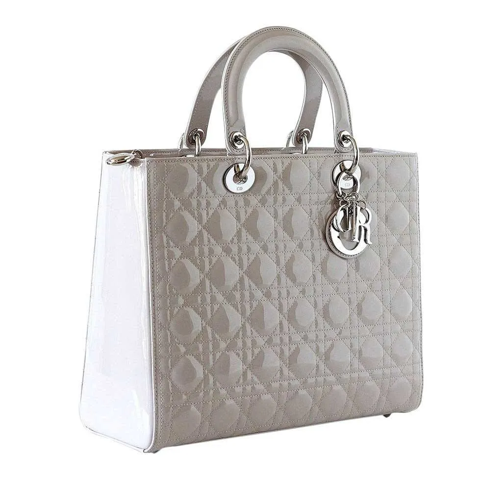 Dior Lady Dior Bag Pearl Grey