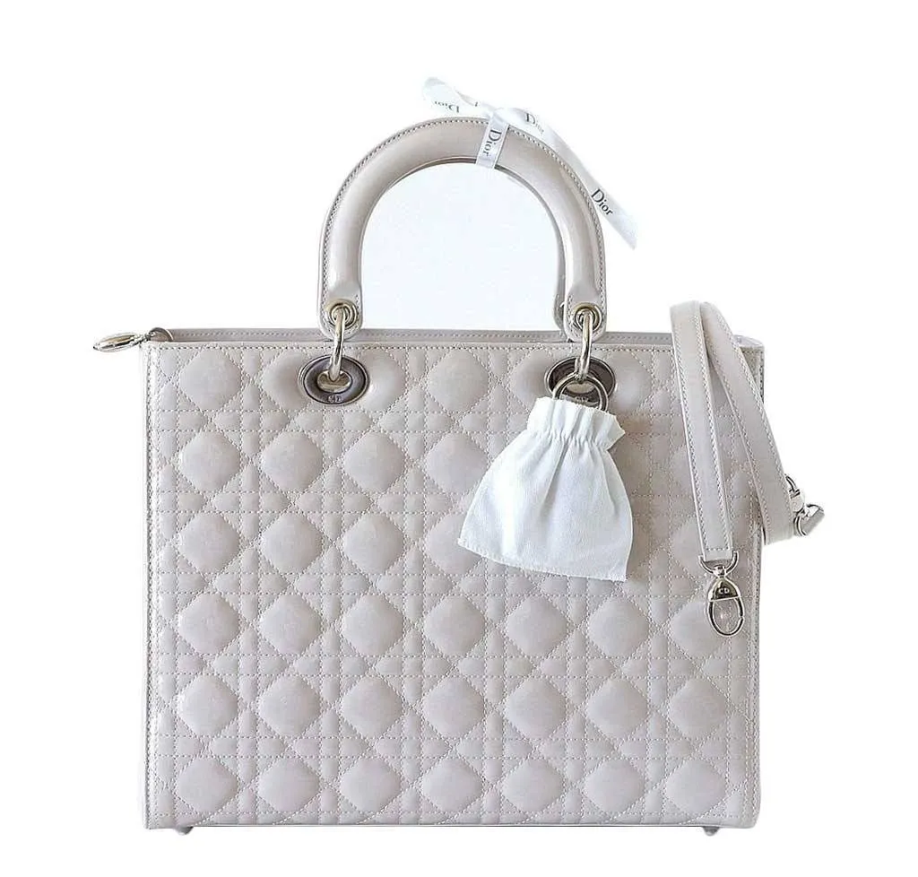 Dior Lady Dior Bag Pearl Grey
