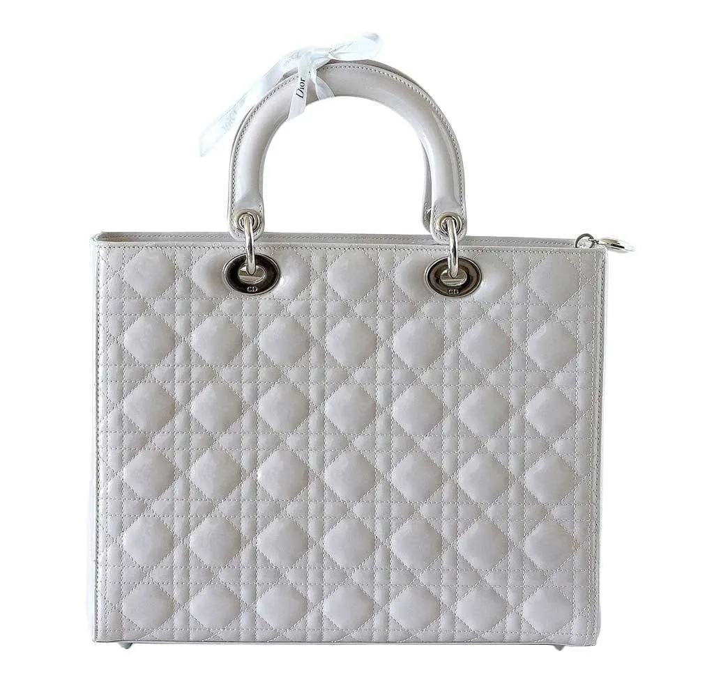 Dior Lady Dior Bag Pearl Grey