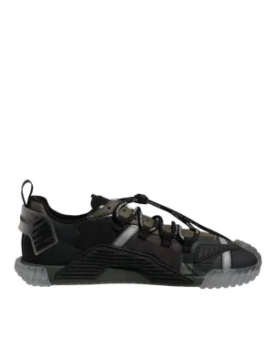 Dolce&Gabbana NS1 Men Green Sneakers Polyester Low Top Flat Trainer Shoes EUR 44