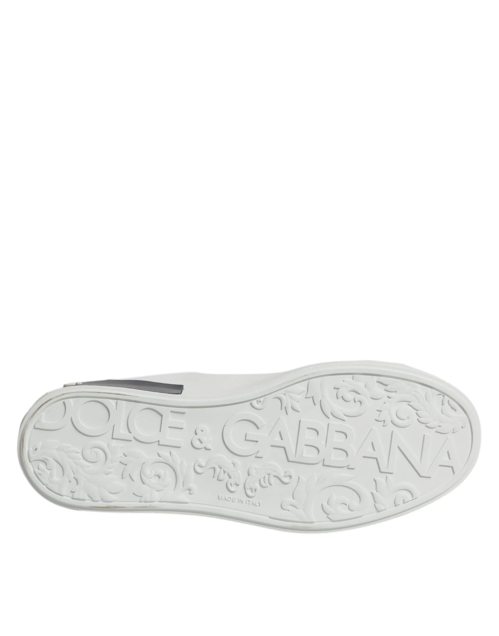 Dolce&Gabbana Portofino Men White Black Sneakers Leather Low Top Trainer Shoes