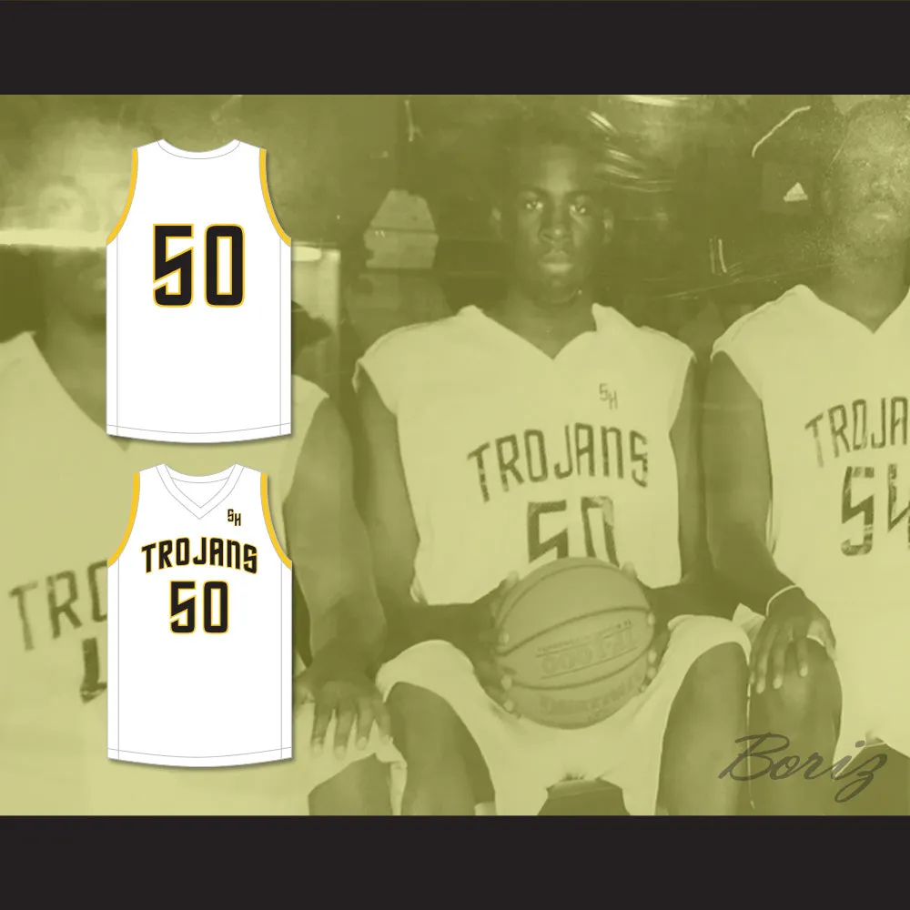 Draymond Green 50 Saginaw High School Trojans White Basketball Jersey 1