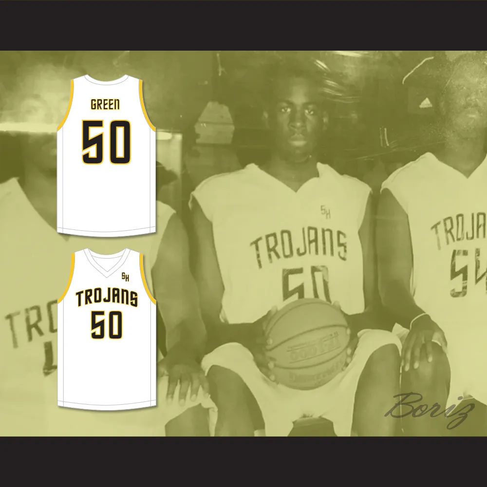 Draymond Green 50 Saginaw High School Trojans White Basketball Jersey 2