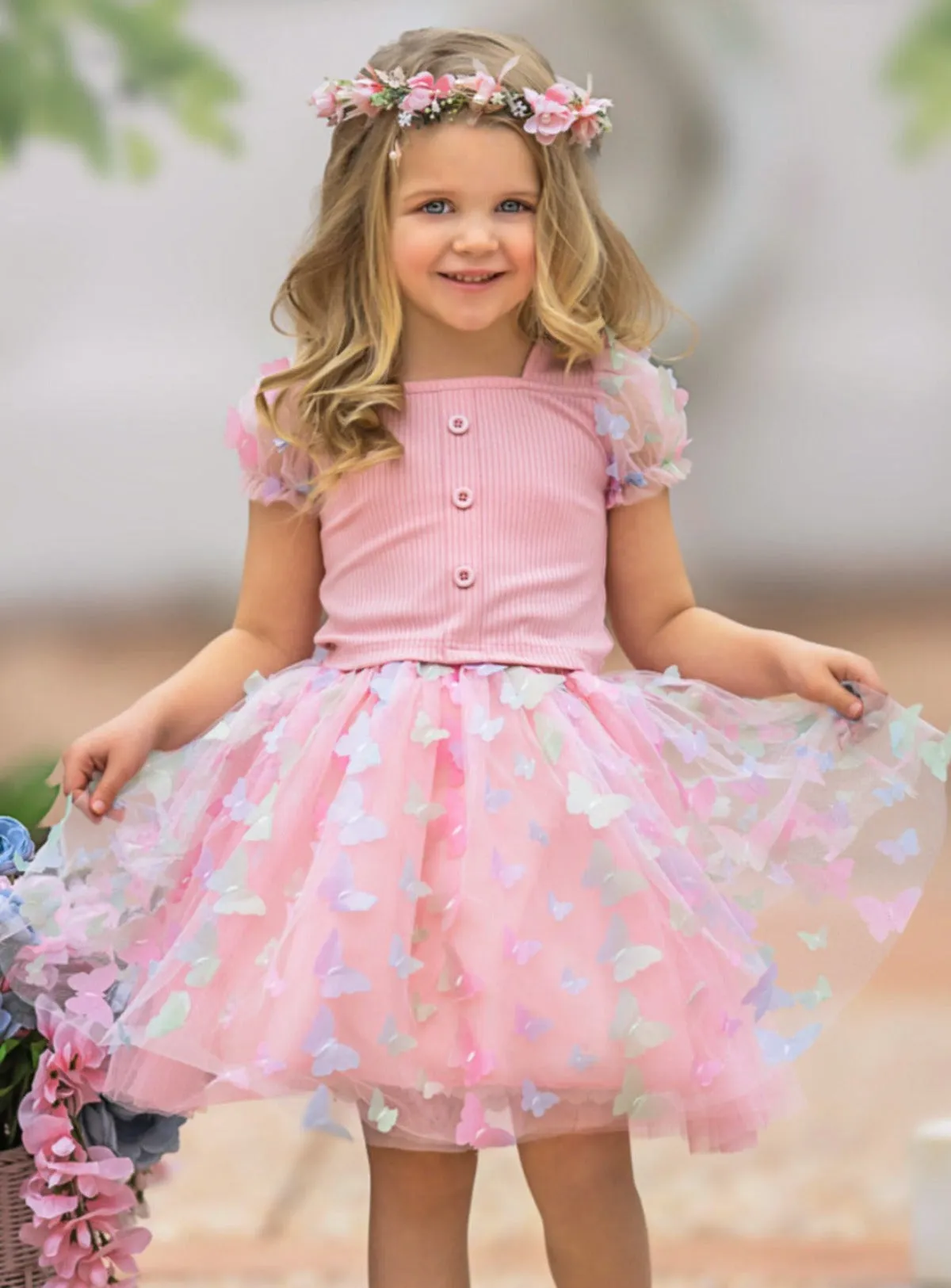 Dream Of Spring Butterfly Tulle Skirt Set