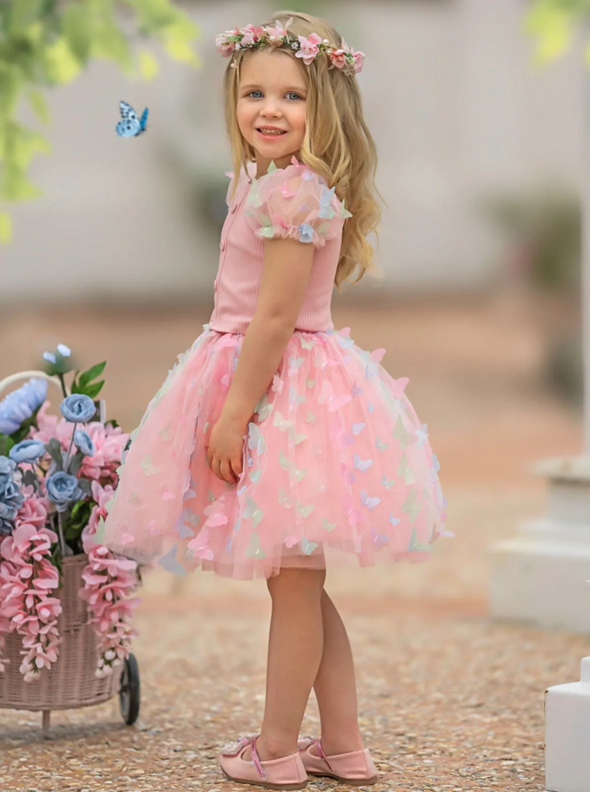 Dream Of Spring Butterfly Tulle Skirt Set