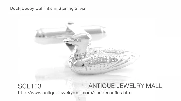 Duck Decoy Cufflinks in Sterling Silver
