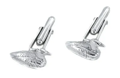 Duck Decoy Cufflinks in Sterling Silver
