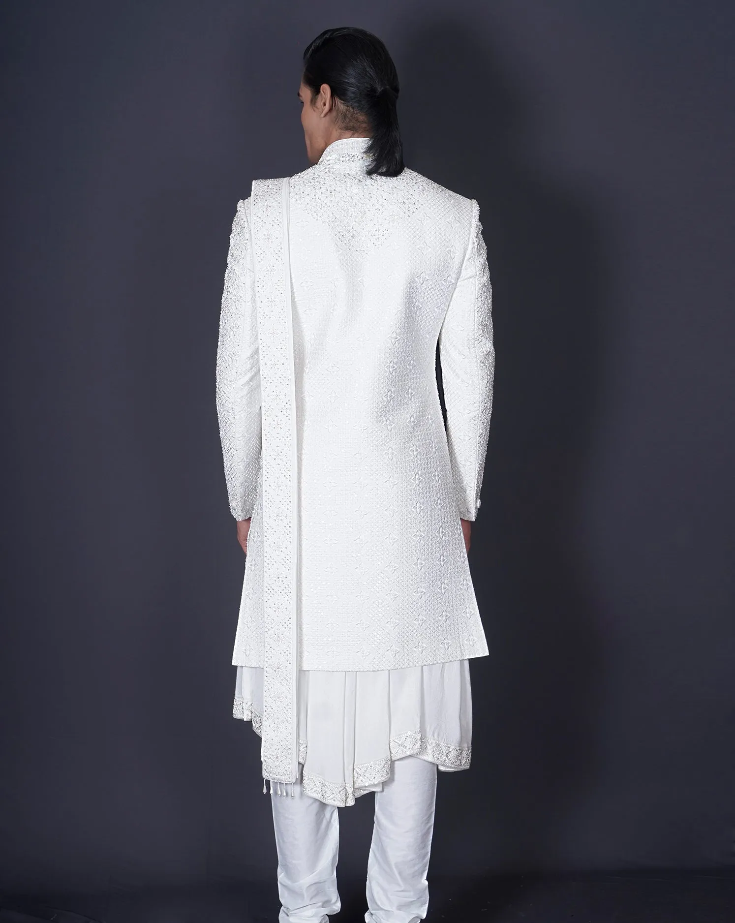 Embroidered Ivory Sherwani