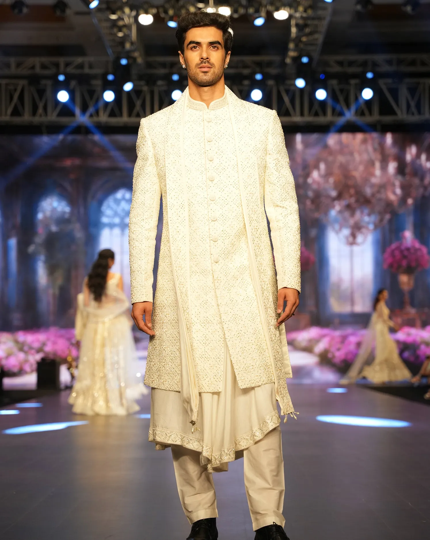 Embroidered Ivory Sherwani
