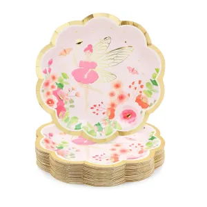 Fairy Tea Party Paper Plates For Girls Floral Birthday Supplies (9