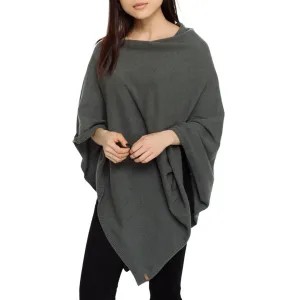 Faux Cashmere Poncho | Grey