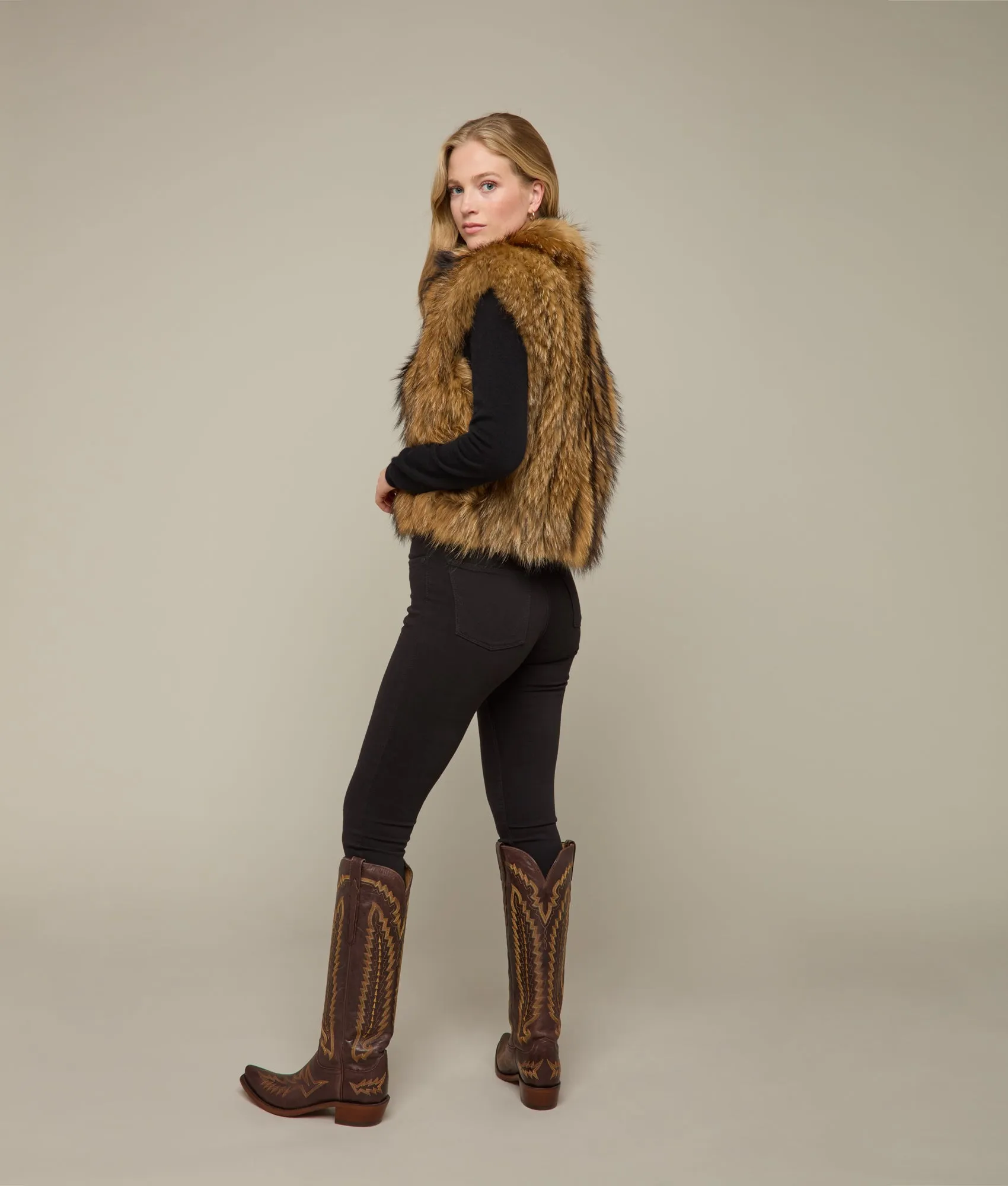 Fox Vest :: Brown/Black Multi