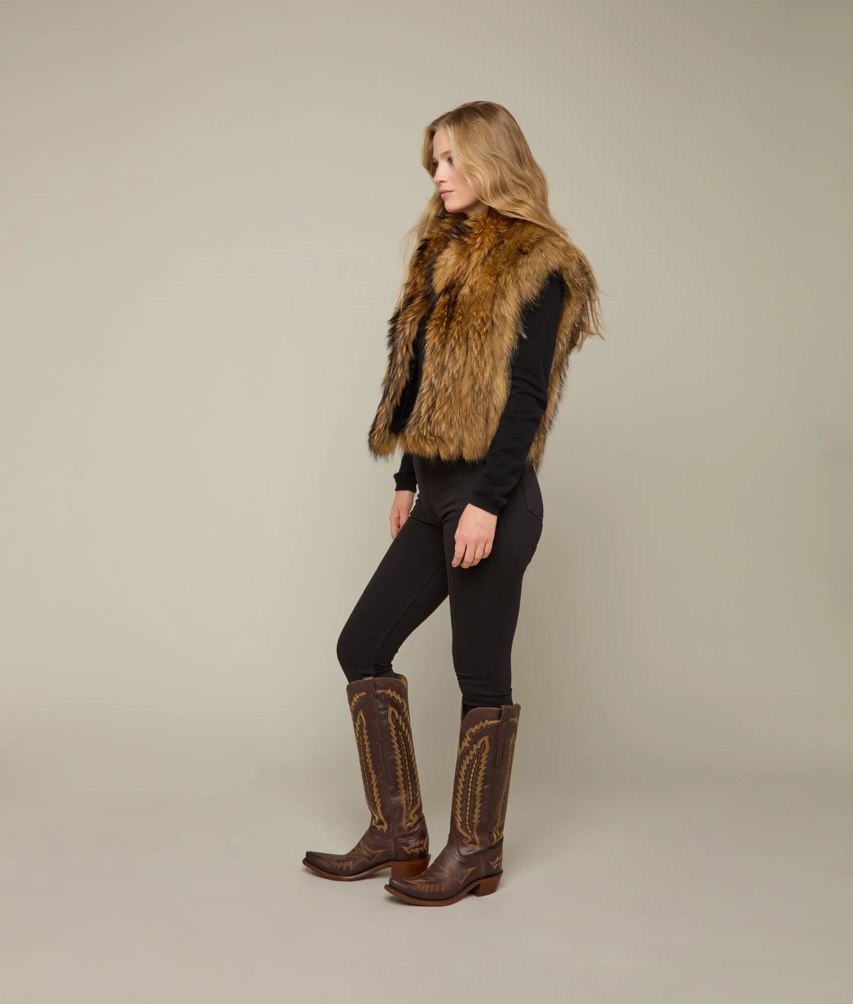 Fox Vest :: Brown/Black Multi