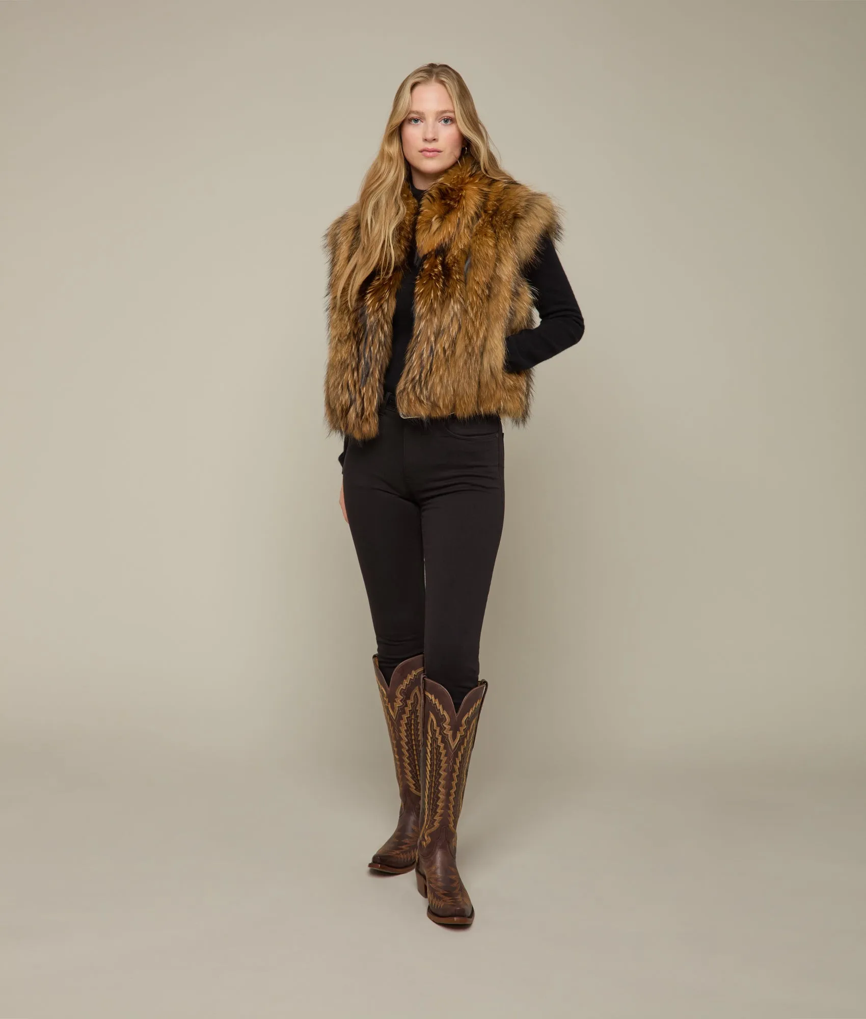 Fox Vest :: Brown/Black Multi