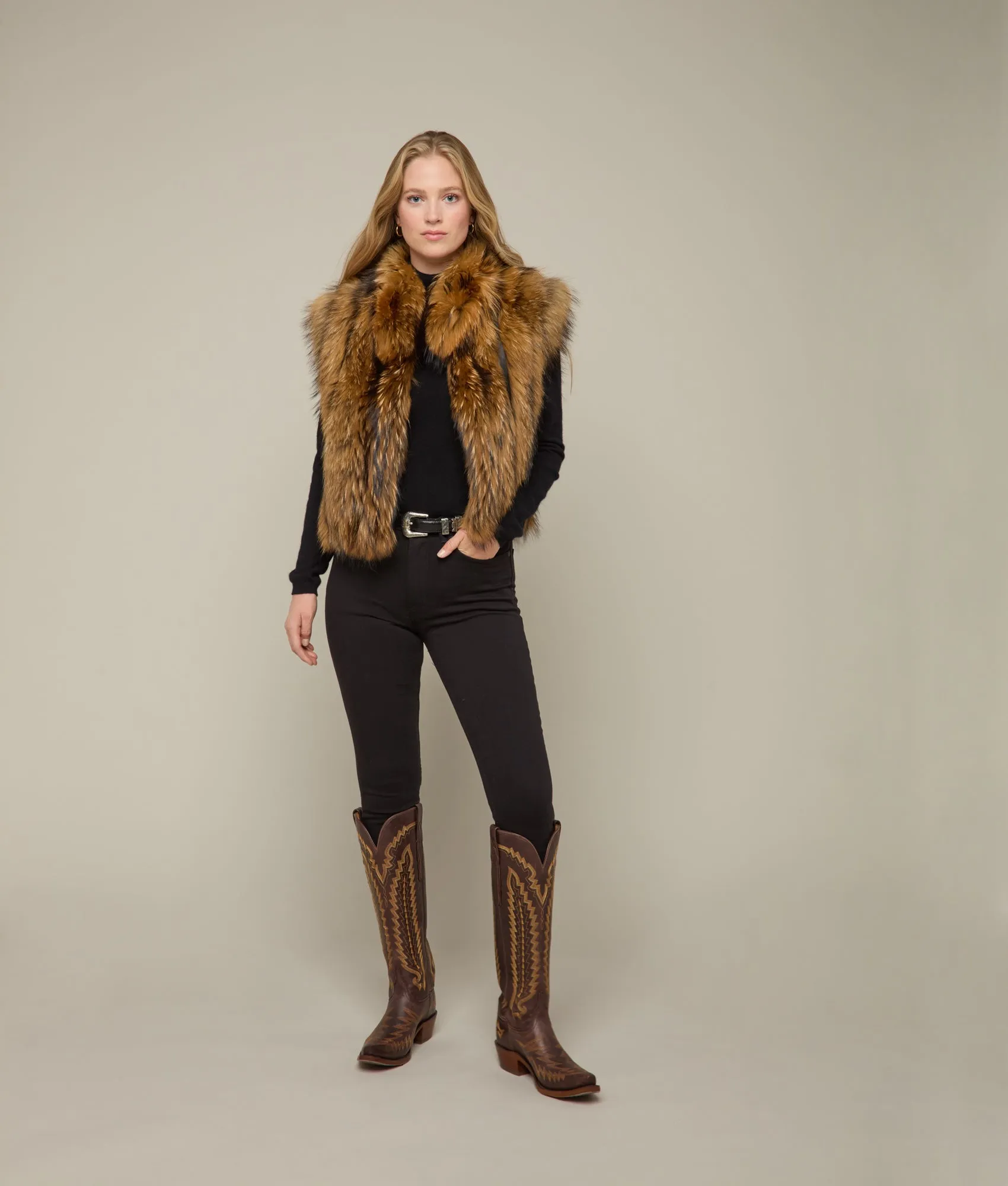 Fox Vest :: Brown/Black Multi