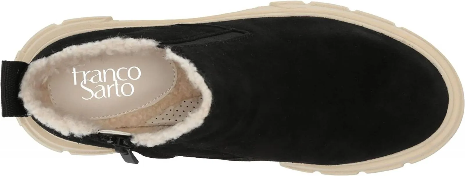 Franco Sarto Womens Suede Faux Fur Lined Anoro Bootie H7330L1 Black 10M