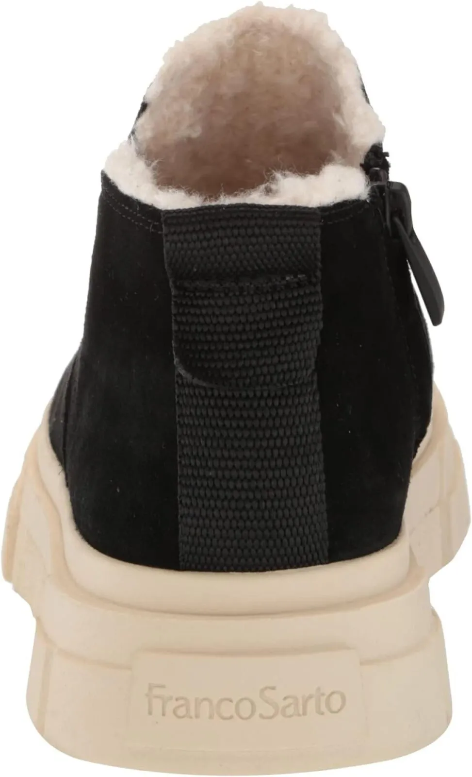 Franco Sarto Womens Suede Faux Fur Lined Anoro Bootie H7330L1 Black 10M