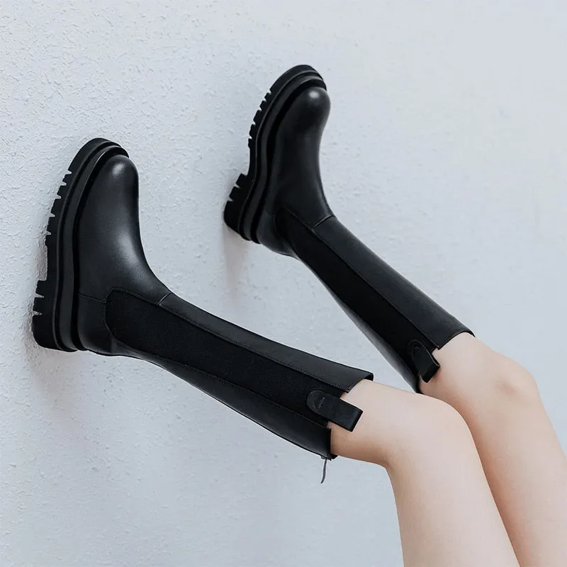 Genuine Leather Thick Bottom boots