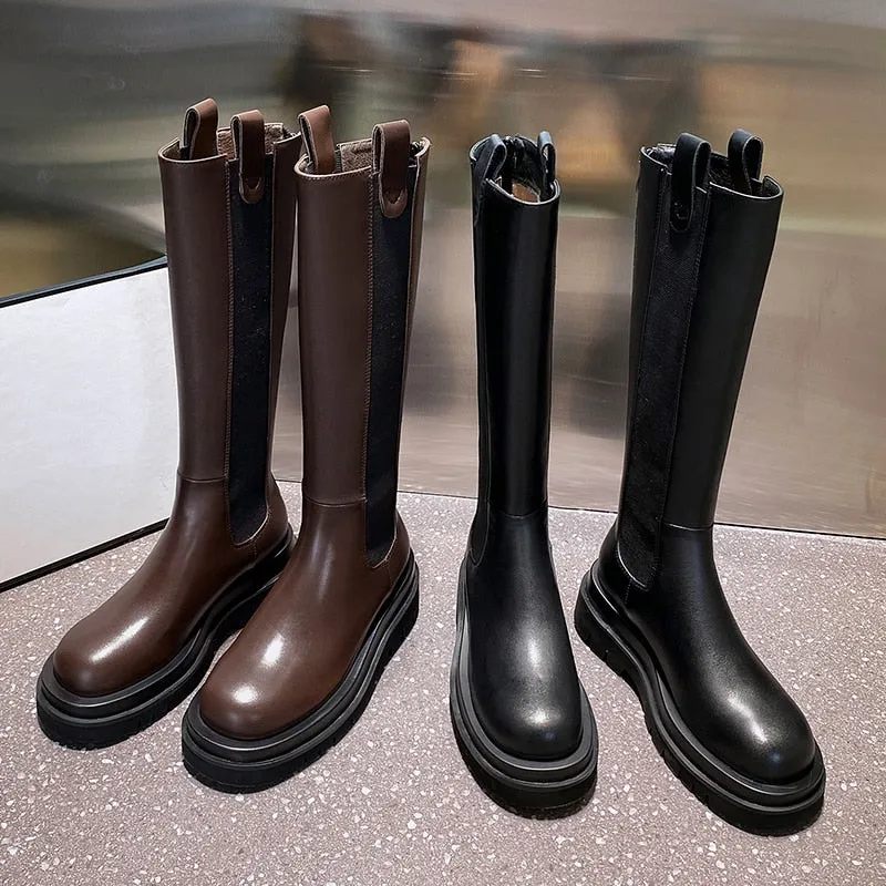 Genuine Leather Thick Bottom boots