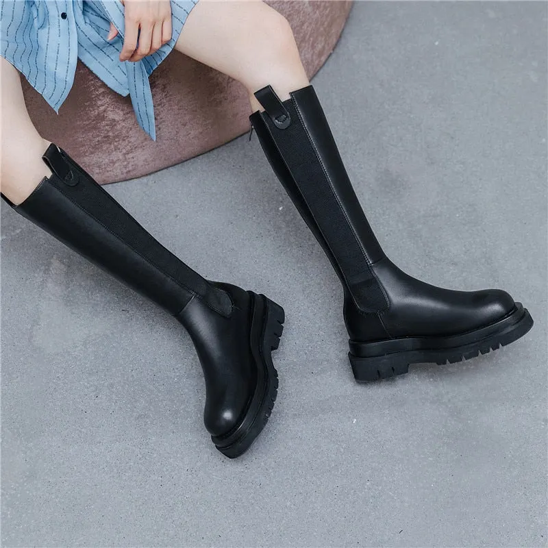 Genuine Leather Thick Bottom boots