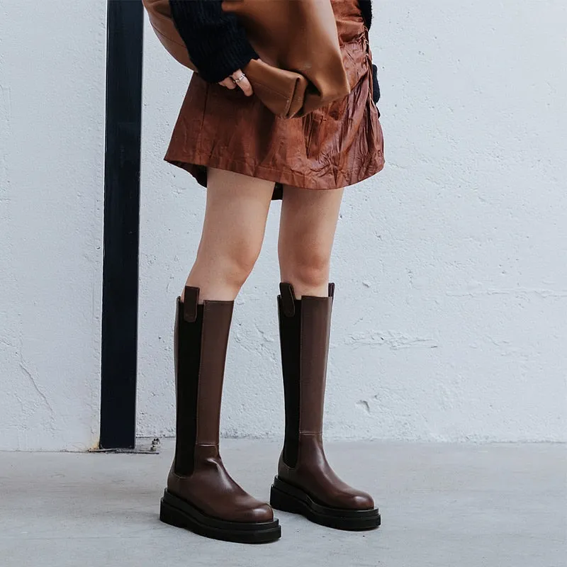 Genuine Leather Thick Bottom boots