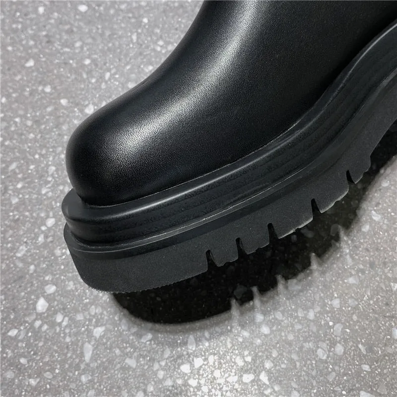 Genuine Leather Thick Bottom boots