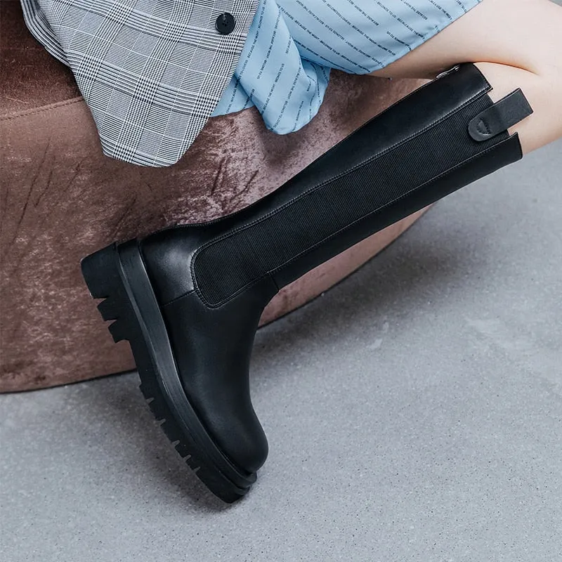 Genuine Leather Thick Bottom boots