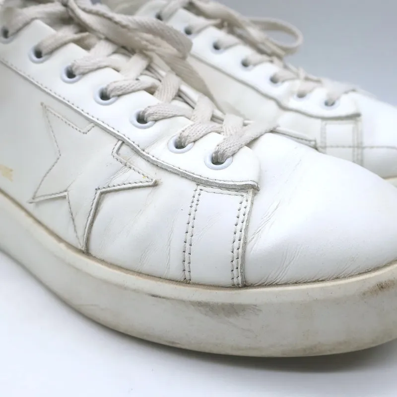 Golden Goose Purestar Low Top Sneakers White & Black Leather Size 43