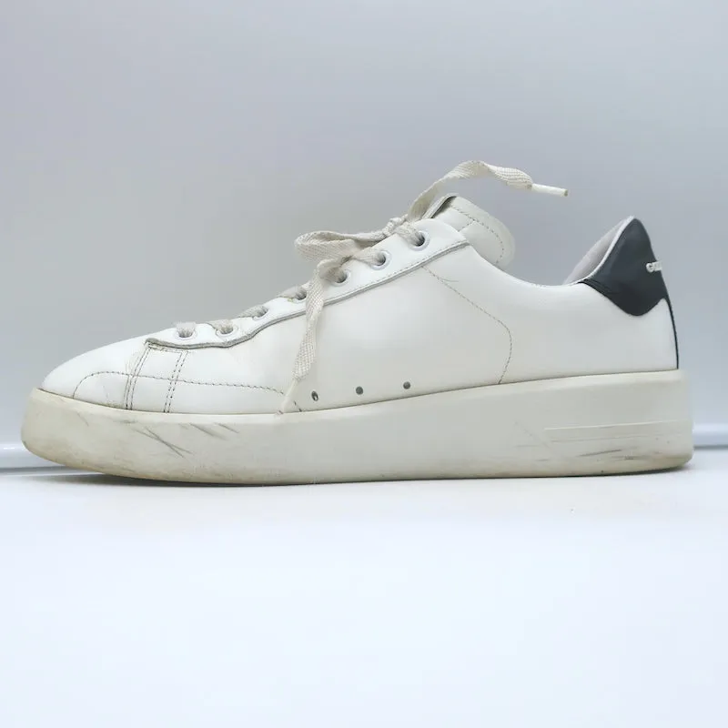 Golden Goose Purestar Low Top Sneakers White & Black Leather Size 43
