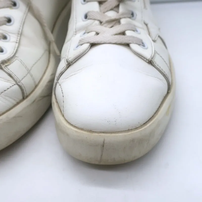 Golden Goose Purestar Low Top Sneakers White & Black Leather Size 43
