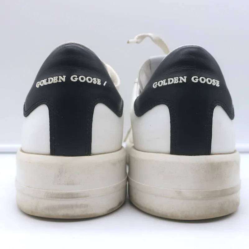 Golden Goose Purestar Low Top Sneakers White & Black Leather Size 43