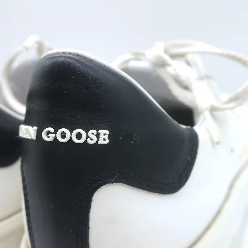 Golden Goose Purestar Low Top Sneakers White & Black Leather Size 43