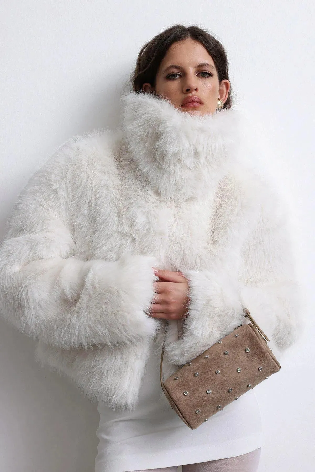 Gray Vola Short Fur Jacket