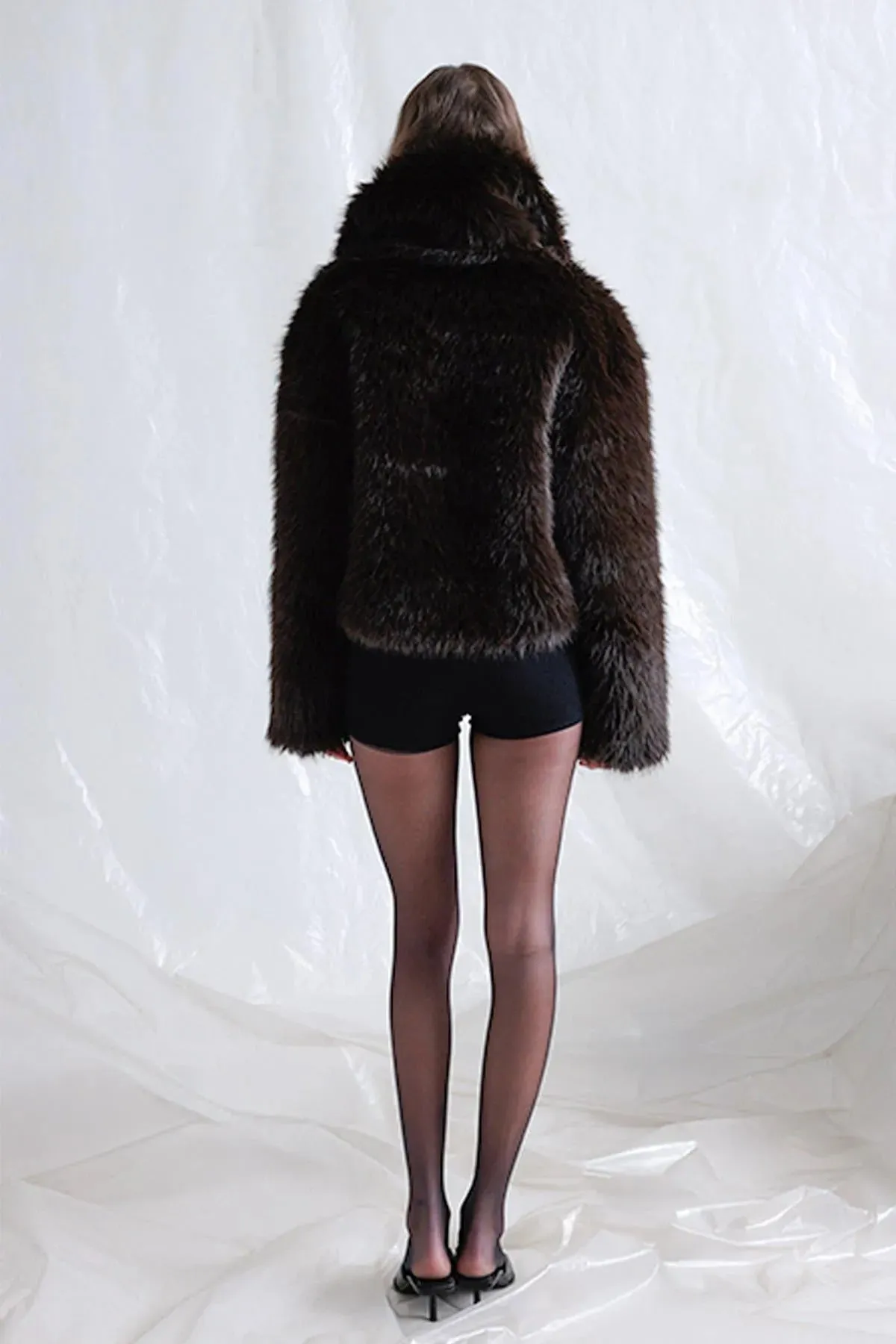 Gray Vola Short Fur Jacket